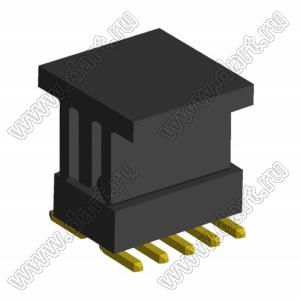 2191SM-010G-1918-CP (2x5) вилка открытая прямая двухрядная на плату для поверхностного (SMD) монтажа с захватом, шаг 1,0x1,0мм, 2x5конт.