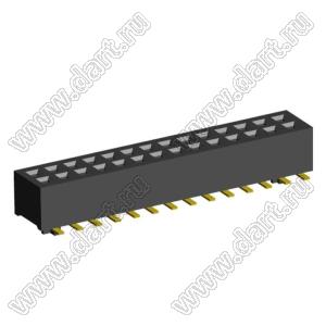 2192SM3-028G розетка двухрядная на плату для поверхностного (SMD) монтажа с направляющими; P=1,00 x 1,00мм; 28-конт.