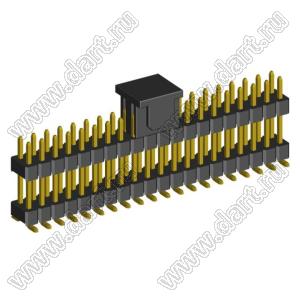 2208SMDI-40G-3090-CP вилка открытая прямая двухрядная приподнятая на плату для поверхностного (SMD) монтажа с захватом; шаг 2,00 x 2,00 мм; (2x20) конт.