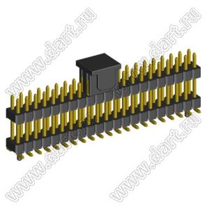 2208SMDI-42G-3090-CG вилка открытая прямая двухрядная приподнятая с направляющими на плату для поверхностного (SMD) монтажа с захватом; шаг 2,00 x 2,00 мм; (2x21) конт.