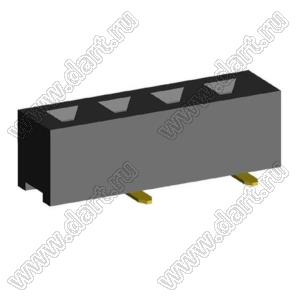 2209SM-04G-B1 розетка прямая однорядная на плату для поверхностного (SMD) монтажа; шаг 2,00 x 2,00 мм; (1x4) конт.