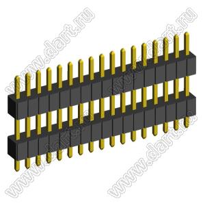 BL1410-2117S штыри однорядные с двойным изолятором прямые; 17-конт.