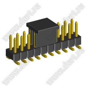 2208SM-20G-4027-CP (PLD2-2x10SMD, Molex 87759-2064) вилка открытая прямая двухрядная на плату для поверхностного (SMD) монтажа с захватом; P=2.00x2.00; 20-конт.