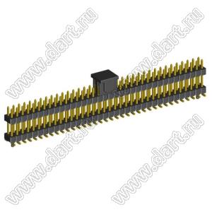 2208SMDI-72G-3090-CG вилка открытая прямая двухрядная приподнятая с направляющими на плату для поверхностного (SMD) монтажа с захватом; шаг 2,00 x 2,00 мм; (2x36) конт.