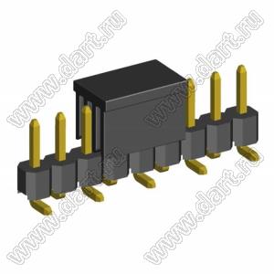 2210SM-09G-B1-CP вилка открытая прямая однорядная на плату для поверхностного (SMD) монтажа с захватом; шаг 2,00 x 2,00 мм; (1x9) конт.