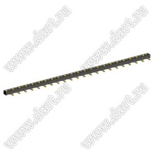 2200SA-44G-SM2-B1 розетка прямая однорядная (гнездо) для поверхностного (SMD) монтажа на плату; P=1,27мм; 44-конт.