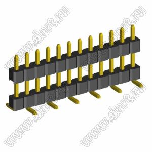 2210SMDI-12G-B2-2575 вилка открытая прямая однорядная приподнятая на плату для поверхностного (SMD) монтажа; шаг 2,00 x 2,00 мм; (1x12) конт.