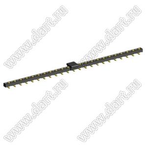 2200SA-46G-SM2-B2-PCP розетка прямая однорядная (гнездо) с захватом для поверхностного (SMD) монтажа на плату; P=1,27мм; 46-конт.