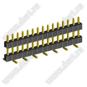 2210SMDI-15G-B2-2575 вилка открытая прямая однорядная приподнятая на плату для поверхностного (SMD) монтажа; шаг 2,00 x 2,00 мм; (1x15) конт.