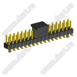 2208SM-34G-4027-CG вилка открытая прямая двухрядная с направляющими на плату для поверхностного (SMD) монтажа с захватом; шаг 2,00 x 2,00 мм; (2x17) конт.