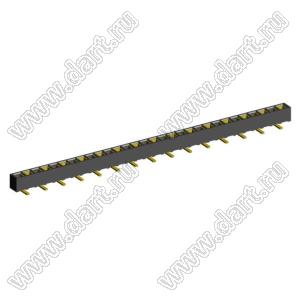 2200SA-30G-SM3-B2 розетка прямая однорядная (гнездо) для поверхностного (SMD) монтажа на плату; P=1,27мм; 30-конт.