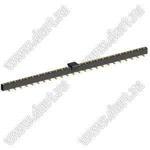 2200SA-49G-SM1-B1-PCP розетка прямая однорядная (гнездо) с захватом для поверхностного (SMD) монтажа на плату; P=1,27мм; 49-конт.