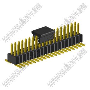 2199SB-038G-SM-3025-CP вилка штыревая открытая прямая двухрядная на плату для поверхностного (SMD) монтажа с захватом; шаг 1,27 x 1,27 мм; (2x19) конт.