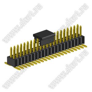 2199SB-042G-SM-3025-CP вилка штыревая открытая прямая двухрядная на плату для поверхностного (SMD) монтажа с захватом; шаг 1,27 x 1,27 мм; (2x21) конт.