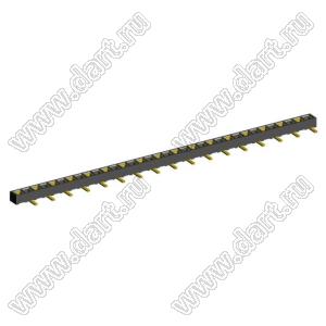 2200SA-34G-SM2-B1 розетка прямая однорядная (гнездо) для поверхностного (SMD) монтажа на плату; P=1,27мм; 34-конт.