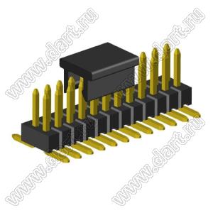 2199SB-024G-SM-3017-CP вилка штыревая открытая прямая двухрядная на плату для поверхностного (SMD) монтажа с захватом; шаг 1,27 x 1,27 мм; (2x12) конт.