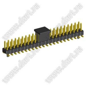 2208SM-44G-4027-CG вилка открытая прямая двухрядная с направляющими на плату для поверхностного (SMD) монтажа с захватом; шаг 2,00 x 2,00 мм; (2x22) конт.