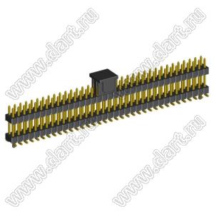 2208SMDI-70G-3090-CG вилка открытая прямая двухрядная приподнятая с направляющими на плату для поверхностного (SMD) монтажа с захватом; шаг 2,00 x 2,00 мм; (2x35) конт.