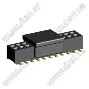 2192SM4-022G-CP розетка двухрядная на плату для поверхностного (SMD) монтажа с захватом; шаг 1,00 x 1,00 мм; (2x11) конт.