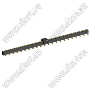 2200SA-43G-SM3-B2-PCP розетка прямая однорядная (гнездо) с захватом для поверхностного (SMD) монтажа на плату; P=1,27мм; 43-конт.