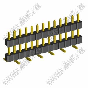 2210SMDI-13G-B2-2575 вилка открытая прямая однорядная приподнятая на плату для поверхностного (SMD) монтажа; шаг 2,00 x 2,00 мм; (1x13) конт.