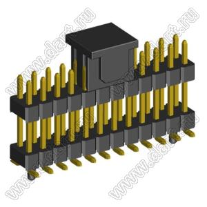 2208SMDI-24G-3090-CG вилка открытая прямая двухрядная приподнятая с направляющими на плату для поверхностного (SMD) монтажа с захватом; шаг 2,00 x 2,00 мм; (2x12) конт.