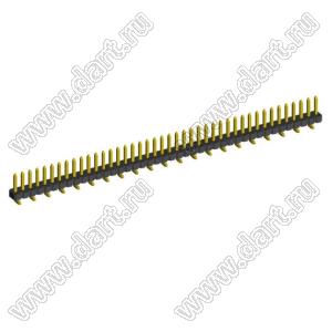 2199SA-42G-SM-B1-2825 (PLL1.27S-42) вилка штыревая открытая прямая однорядная на плату для поверхностного (SMD) монтажа левая, 1x42 конт.