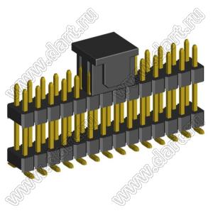 2208SMDI-28G-3090-CP вилка открытая прямая двухрядная приподнятая на плату для поверхностного (SMD) монтажа с захватом; шаг 2,00 x 2,00 мм; (2x14) конт.