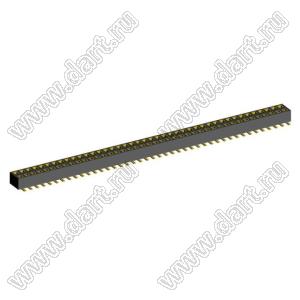 2200TB-084G-SM-23 розетка прямая двухрядная (гнездо) для поверхностного (SMD) монтажа на плату с обратным входом; шаг 1,27 x 1,27 мм; (2x42) конт.