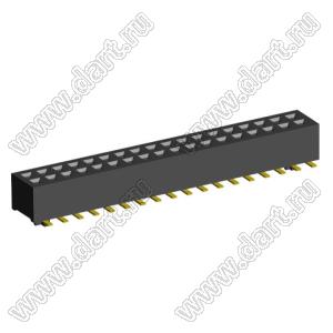 2192SM3-036G розетка двухрядная на плату для поверхностного (SMD) монтажа с направляющими; P=1,00 x 1,00мм; 36-конт.