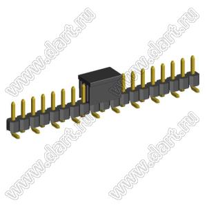 2210SM-19G-B1-CP вилка открытая прямая однорядная на плату для поверхностного (SMD) монтажа с захватом; шаг 2,00 x 2,00 мм; (1x19) конт.