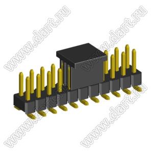 2208SM-22G-4027-CP (PLD2-2x11SMD, Molex 87759-2264) вилка открытая прямая двухрядная на плату для поверхностного (SMD) монтажа с захватом; P=2.00x2.00; 22-конт.