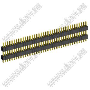 BL1410-2138S штыри однорядные с двойным изолятором прямые; 38-конт.