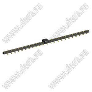 2200SA-47G-SM2-B1-PCP розетка прямая однорядная (гнездо) с захватом для поверхностного (SMD) монтажа на плату; P=1,27мм; 47-конт.
