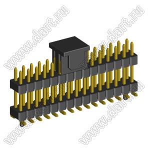2208SMDI-30G-3090-CG вилка открытая прямая двухрядная приподнятая с направляющими на плату для поверхностного (SMD) монтажа с захватом; шаг 2,00 x 2,00 мм; (2x15) конт.