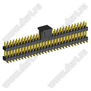 2208SMDI-56G-3090-CP вилка открытая прямая двухрядная приподнятая на плату для поверхностного (SMD) монтажа с захватом; шаг 2,00 x 2,00 мм; (2x28) конт.