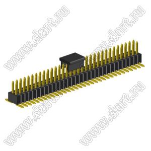 2199SB-064G-SM-3025-CP вилка штыревая открытая прямая двухрядная на плату для поверхностного (SMD) монтажа с захватом; шаг 1,27 x 1,27 мм; (2x32) конт.