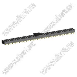 2200SB-62G-SM-23-PCP розетка прямая двухрядная (гнездо) на плату для поверхностного (SMD) монтажа с захватом, шаг 1,27x1,27мм, h=2,3мм; 2x31конт.