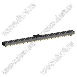 2200SB-64G-SM-23-PCG розетка прямая двухрядная (гнездо) на плату для поверхностного (SMD) монтажа с направляющими и захватом, шаг 1,27x1,27мм, h=2,3мм; 2x32конт.
