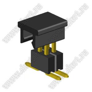 2199SB-004G-SM-3025-CP вилка штыревая открытая прямая двухрядная на плату для поверхностного (SMD) монтажа с захватом; шаг 1,27 x 1,27 мм; (2x2) конт.