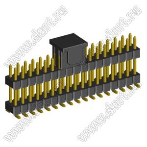 2208SMDI-34G-3090-CP вилка открытая прямая двухрядная приподнятая на плату для поверхностного (SMD) монтажа с захватом; шаг 2,00 x 2,00 мм; (2x17) конт.
