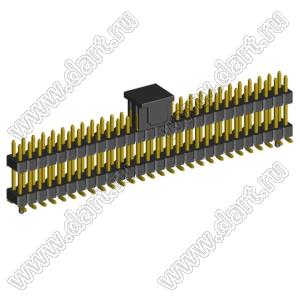 2208SMDI-56G-3090-CG вилка открытая прямая двухрядная приподнятая с направляющими на плату для поверхностного (SMD) монтажа с захватом; шаг 2,00 x 2,00 мм; (2x28) конт.