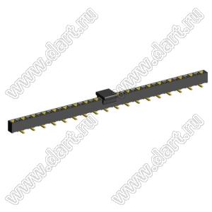 2200SA-37G-SM1-B1-PCP розетка прямая однорядная (гнездо) с захватом для поверхностного (SMD) монтажа на плату; P=1,27мм; 37-конт.