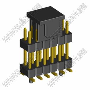 2208SMDI-12G-3090-CG вилка открытая прямая двухрядная приподнятая с направляющими на плату для поверхностного (SMD) монтажа с захватом; шаг 2,00 x 2,00 мм; (2x6) конт.
