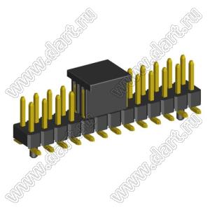 2208SM-26G-4027-CG вилка открытая прямая двухрядная с направляющими на плату для поверхностного (SMD) монтажа с захватом; шаг 2,00 x 2,00 мм; (2x13) конт.