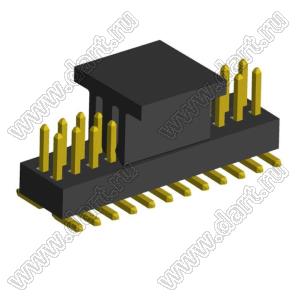 2191SM-024G-1918-CP (2x12) вилка открытая прямая двухрядная на плату для поверхностного (SMD) монтажа с захватом, шаг 1,0x1,0мм, 2x12конт.