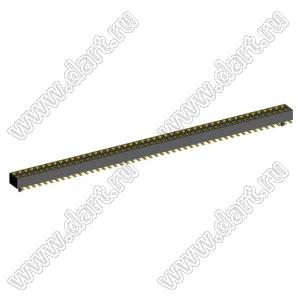 2200TB-094G-SM-23-PG (2420T247CWG1MUT01) розетка прямая двухрядная (гнездо) для поверхностного (SMD) монтажа с направляющими на плату с обратным входом; P=1,27x1,27мм; 94-конт.