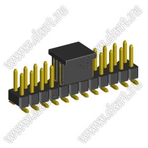 2208SM-24G-4027-CP (PLD2-2x12SMD, Molex 87759-2464) вилка открытая прямая двухрядная на плату для поверхностного (SMD) монтажа с захватом; P=2.00x2.00; 24-конт.