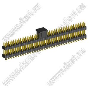 2208SMDI-68G-3090-CG вилка открытая прямая двухрядная приподнятая с направляющими на плату для поверхностного (SMD) монтажа с захватом; шаг 2,00 x 2,00 мм; (2x34) конт.