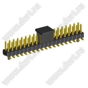 2208SM-38G-4027-CG вилка открытая прямая двухрядная с направляющими на плату для поверхностного (SMD) монтажа с захватом; шаг 2,00 x 2,00 мм; (2x19) конт.